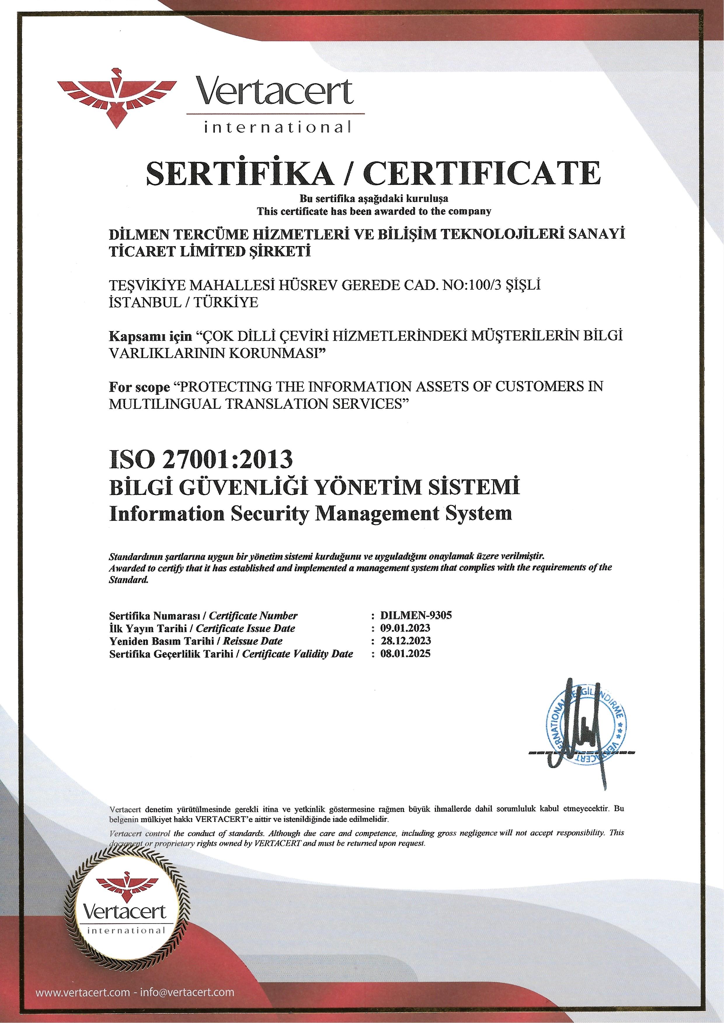 Quality Certificate 27001: Safeguarding Your Data, Safeguarding Your Trust